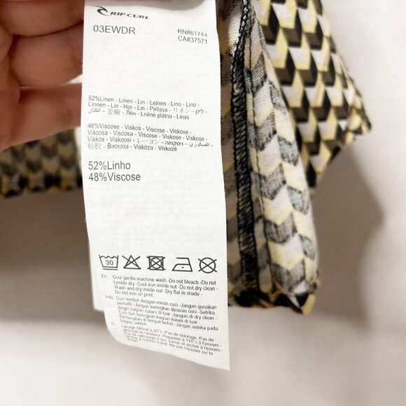 Rip Curl Juniors' Isla Geo-Printed Midi Dress Spaghetti Strap Linen Blend Size M - Picture 5 of 11